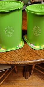 Vintage Lime Green Tupperware Canisters